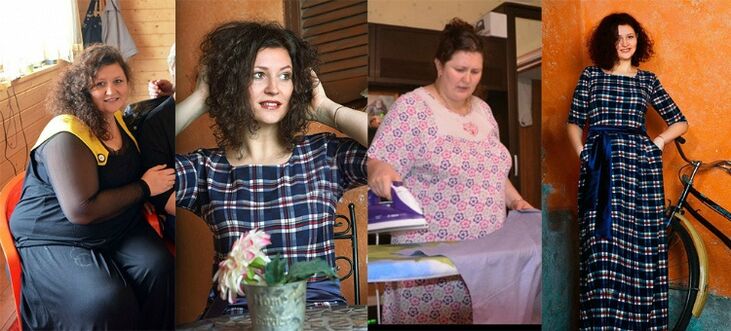 Mujer antes y después de la dieta Dukan